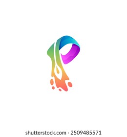 Abstract P logo with colorful design, peacock icons