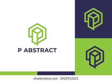 abstract p logo modern clean design eps, ai, vector