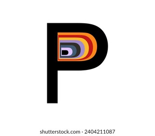 Abstract p logo, white background. 
