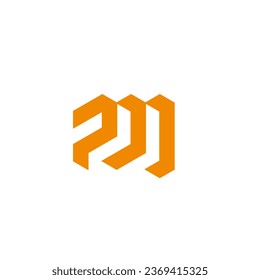 Abstract P M Letter Industrial Logo Design Vector