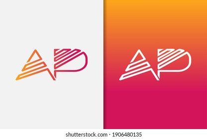 Abstract A and P modern logo design. Usable For Business, Community, Foundation, Tech, Services Company. Vector Logo Design Illustration.