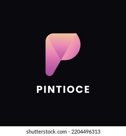 Resumen de las tendencias de diseño de logotipo moderno P plantilla 2022