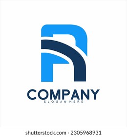 Abstract P N  letter vector logo design.