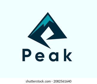 Abstract P Peak Initial Logo Icon Symbol Template Illustration