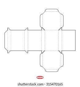 abstract packaging box with lid template isolated on white background. vector illustration