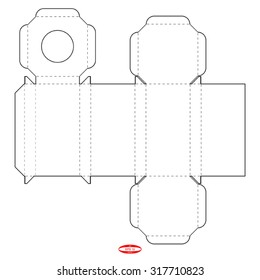 abstract packaging box with lid template isolated on white background. vector illustration