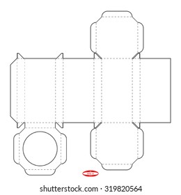 abstract packaging box with lid template isolated on white background. vector illustration