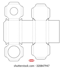 abstract packaging box with lid template isolated on white background. vector illustration