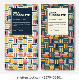 Abstract packaging design of chocolate bars. The original finest chocolate abstract vector package design
