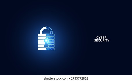 abstract padlock cyber security concept Protection of information in the online world, cyber personal information, internet, preventing internet theft