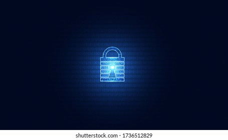 abstract padlock cyber security concept Protection of information in the online world, cyber personal information, internet, preventing internet theft