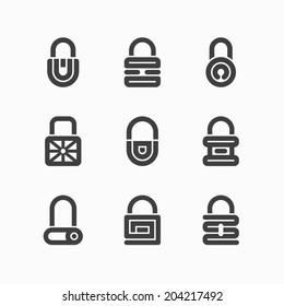 Abstract padlock icons. Vector.