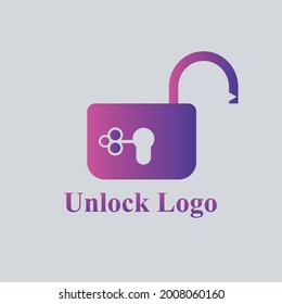 abstract padlock logo with gradient color