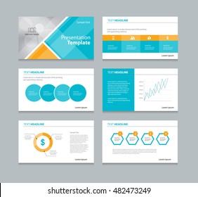 abstract page cover and page layout background for business presentation slides Template with info graphic and charts  design element