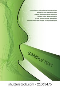 Abstract page layout illustration, in different green tones