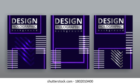 Resumen de plantillas de página establecidas, hipster creativo de onda retro, neón y colores de gradiente. Cubierta futurista geométrica y creativa, estilo de los años 90, sábanas de arco iris realistas, conjunto de banderas, diseño fluido y moderno