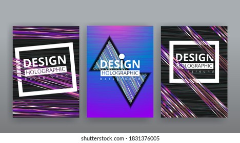 Abstract page templates set, retro wave creative hipster, silver metalic tech backgrond. Stylish geometric creative futuristic cover, 90s style, banners, creative modern design, flyer, hi tech