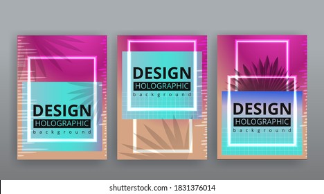 Abstract page templates set, retro wave creative hipster, silver metalic tech backgrond. Stylish geometric creative futuristic cover, 90s style, banners, creative modern design, flyer, hi tech