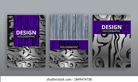 Abstrakte Seitenvorlagen Set, Retrowelle kreativen Hipster, Neon- und Farbverlauf-Farben. Stylische geometrische, futuristische Cover, Stil der 90er, realistischer Regenbogenschere, Banner-Set, fließend modernes Design