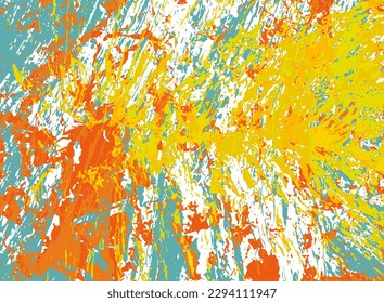 Abstract paint background. Rough texture vintage wallpaper. Retro art pattern. Dirty paint splatter. Paint spray blots. Aged artwork canvas. Rectangle banner backdrop.