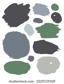 Abstract paint blots vector set. Background collection for banner layout design. Paint stain with with copyspace. Large brush strokes on paper. Modern creative different shapes rough art elements