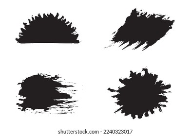 Conjunto de trazo de pincel de pintura abstracto, efecto de pincel sucio, trazo de pincel grueso