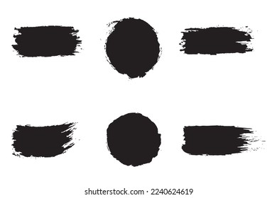 Abstract paint brush stroke set, dirty brush effect, grungy brush stroke