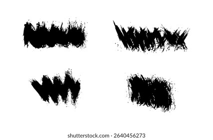 abstract paint brush stroke template collection