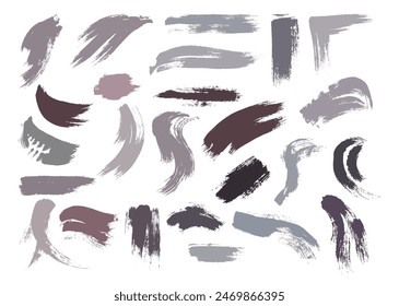 Abstract paint brush strokes element set. Rough textured brushes bundle. Grunge shapes stroke layout pack. Creative hand drawn painting graphic element.