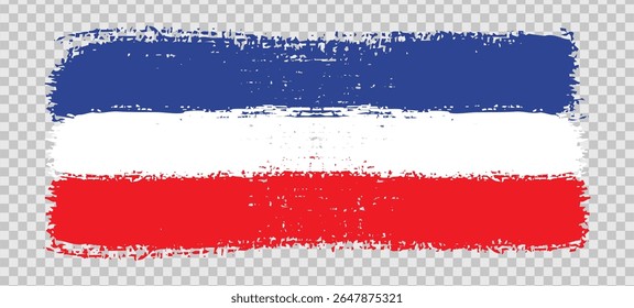 Abstract paint brush textured stripes in france flag colors red, blue white stripe. Design element for france day celebrate. The concept of drawing, brushstroke, grunge, paint strokes etc