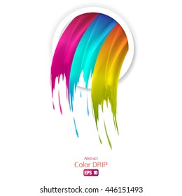 Abstract paint color dripping. Vector illustration