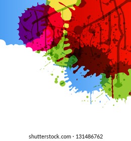 Abstract paint color splashes detailed background illustration vector