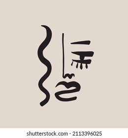 Abstrakte Farbe. Der Kubismus steht in einer Reihe. Modernes modernes Design. Eine Linie Kunst. Design für Poster. Die Innendekoration der Canvas ist bedruckbar. 
