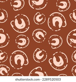 Abstract paint dab circle vector seamless pattern background. Textured earthy painterly circular swirls. Texture design. Repeat for sport, summer, fall.