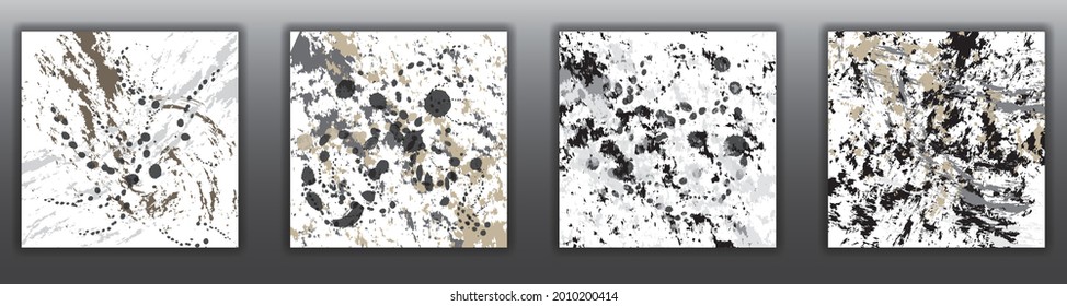 Abstract paint digital picture set for background and wall decoration
