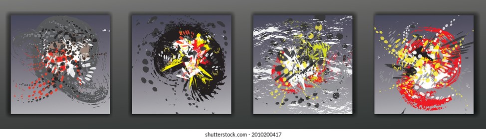 Abstract paint digital picture set for background and wall decoration