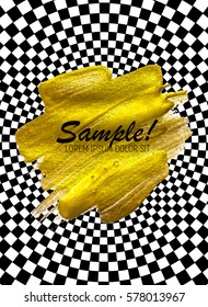 Abstract Paint Glittering Textured Art Pattern on Black and White Hypnotic Background. Vector Illustration EPS10