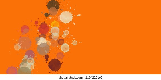 abstract paint pattern or colorful spots on the orange background