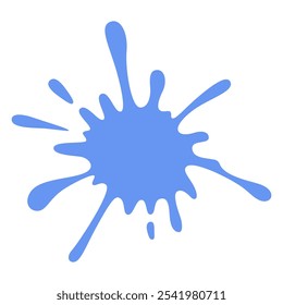 Abstract paint splash. Blue splatters background. Blot shaped frame. Creative backdrop. Vector illustration in flat style on white background.