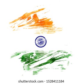 Abstract paint splashes flag of India. Conceptual background for India national holidays.