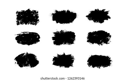 Abstract paint splashes set for design use. Splatter template set. Grunge vector illustration background.