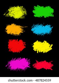 Abstract paint splashes set for design use. Splashes template set of grunge vector. Illustration background.