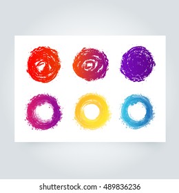 Abstract paint splashes set for design use. Splatter template set. Grunge vector illustration background.