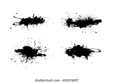 Abstract paint splashes set for design use. Splatter template set. Grunge vector illustration background.