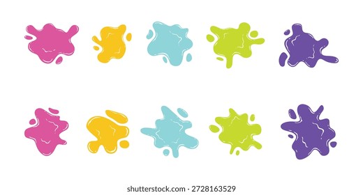 Abstract Paint Splashes Set Illustration