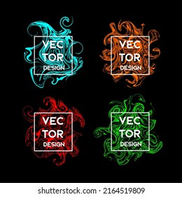 Abstract paint splatter design element. Vector set illustration