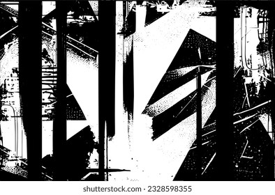 Un marco de bandeja de pintura abstracto en blanco y negro