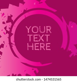 Abstract paint splatter gradient circle frame