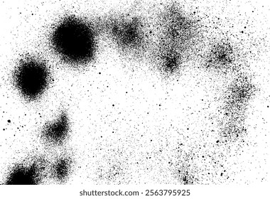 Abstract paint spray, fine particles and grunge dust texture for design elements. Dark rough black texture. Textured dust overlay. Vector illustration