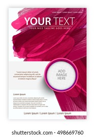 Abstract paint strokes decorated Brochure, Template or Flyer design for Business concept.